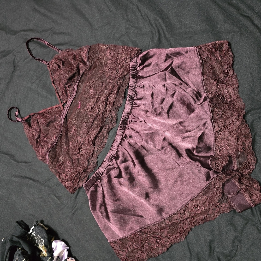 La Senza Satin Lace Sleep Set